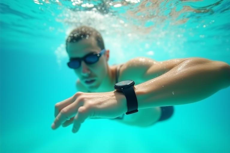 Swimming laps with Aero under water